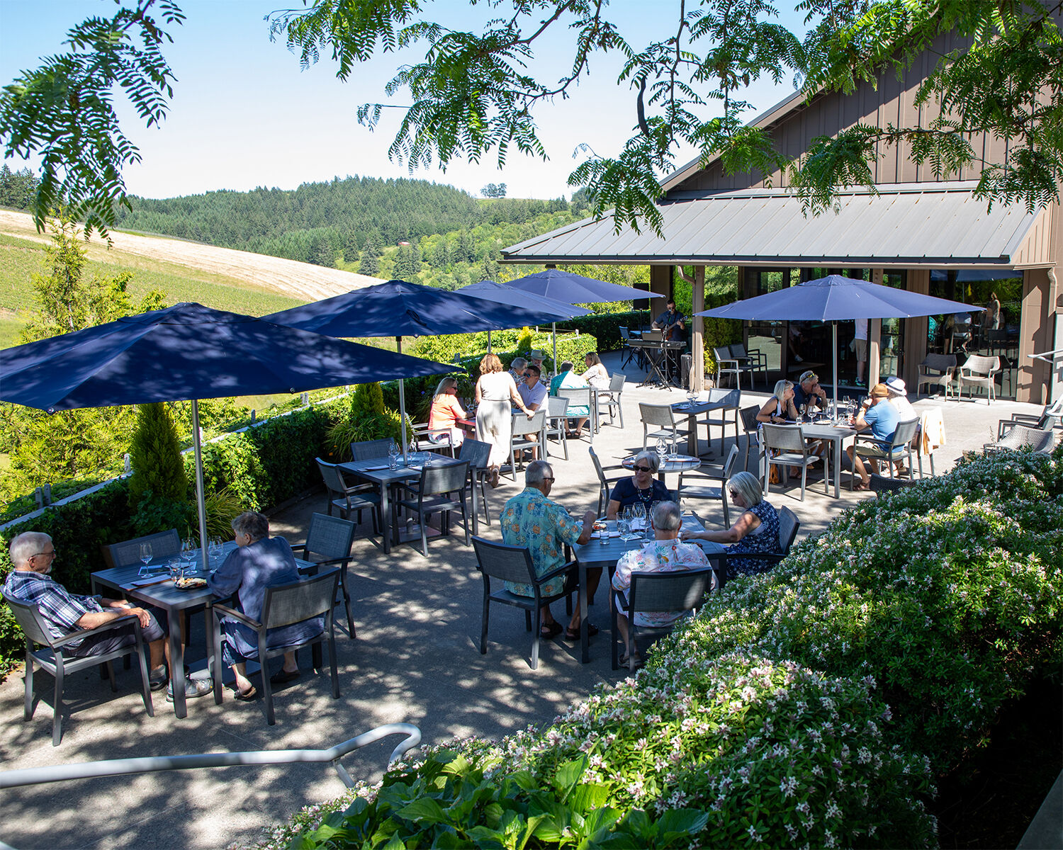 WillaKenzie Estate members tasting outside of the newly renovated tasting room.